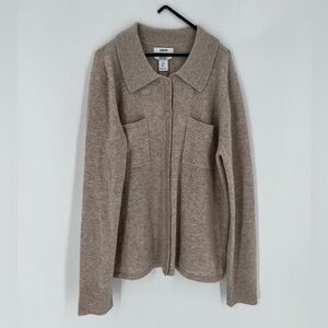 Jason Wu Cashmere Button Down Collared Patch Pocket Shirt Sweater Cardigan